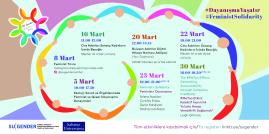 SU Gender Mart 2022 Etkinliklerinin aylık programını aktaran görsel