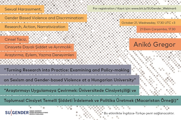 SU Gender’ın webinar serisi Aniko Gregor ile devam ediyor Resmi