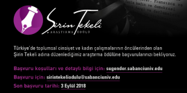 Şirin Tekeli Araştırma Ödülü 2018