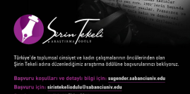 Şirin Tekeli Araştırma Ödülü 2019