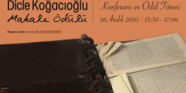 Dicle Koğacıoğlu Makale Ödülü Konferansı ve Ödül Töreni - 2020