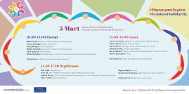 SU Gender Mart 2022 Etkinlikleri kapsamında 5 Mart'taki ilk etkinliğin içeriğini aktaran görsel